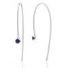 Boucles d'oreilles or blanc 18 carats et saphir rond 3 mm