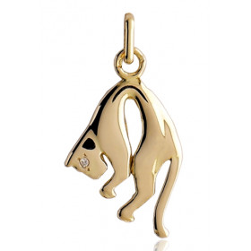 Pendentif or 18 carats "panthère" et diamant