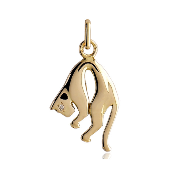 Pendentif or 18 carats "panthère" et diamant