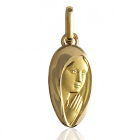 médaille or 18 carats de la vierge 15 x 8 mm
