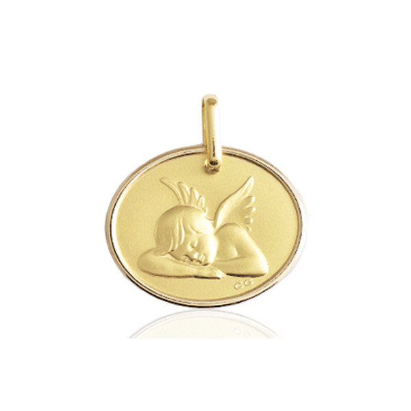 médaille ange en or 18 carats ovale