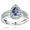 Bague Fiana joaillerie en or blanc 18 carats, diamant 0,23 carat et saphir