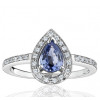 Bague Fiana joaillerie en or blanc 18 carats, diamant 0,16 carat et saphir