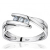 Bague Fiana joaillerie en or blanc 18 carats, diamant 0,24 carat trilogie