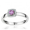 Bague Fiana joaillerie en or blanc 18 carats, diamant 0,06 carat et saphir