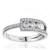 Bague Fiana joaillerie en or blanc 18 carats, diamant 0,52 carat trilogie