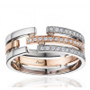 Bague Fiana joaillerie deux ors 18 carats, diamant 0,19 carat