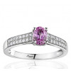 Bague Fiana joaillerie en or blanc 18 carats, diamant 0,16 carat et saphir