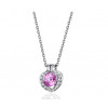 Collier Fiana joaillerie en or blanc 18 carats, diamant 0,08 carat et saphir rose