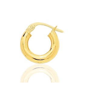 Boucle d'oreilles créole en or jaune 18 carats 14 mm pour homme