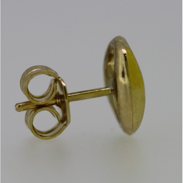 clou d'oreilles homme grain de café en or jaune 18 carats