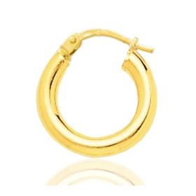 Boucle d'oreilles créole en or jaune 18 carats 16 mm pour homme