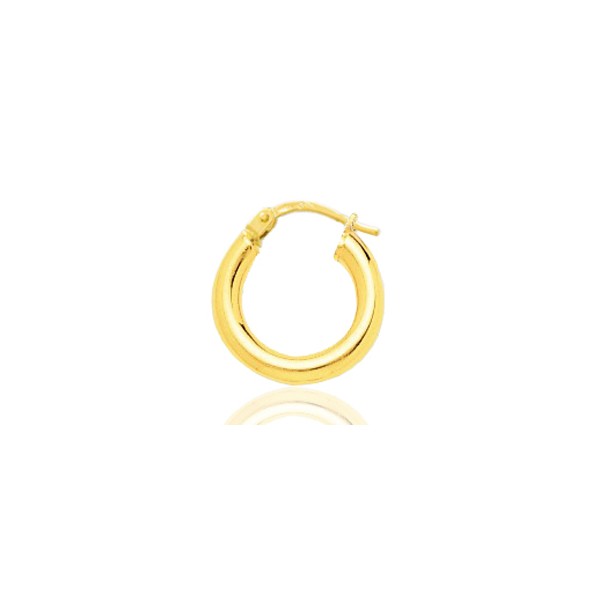 Boucle d'oreilles créole en or jaune 18 carats 16 mm pour homme