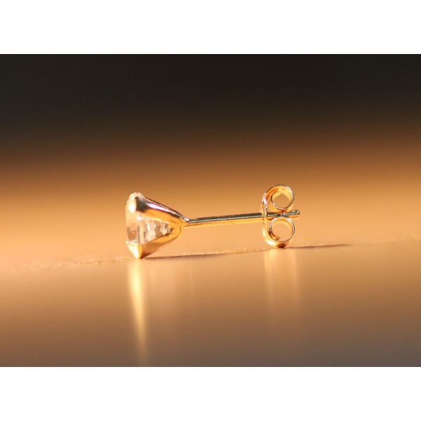 clou oreille or jaune et zirconium pour homme