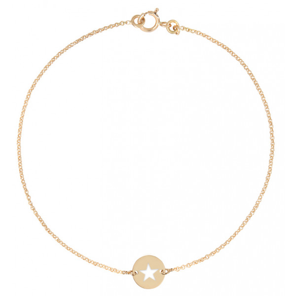 Bracelet Mistinguette en or jaune 18 carats modèle étoile- 17 cm