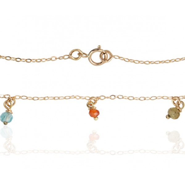 Bracelet Mistinguette en or jaune 18 carats et pierres fines- 17 cm