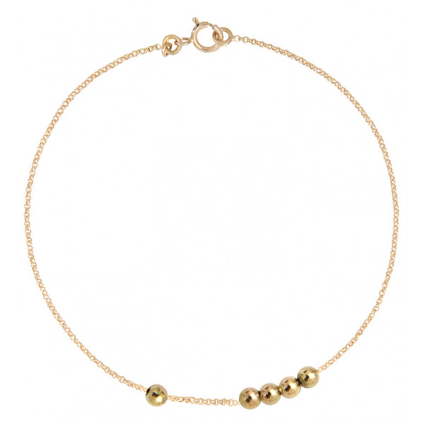 Bracelet Mistinguette en or jaune 18 carats modèle boulier - 17 cm