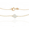 Bracelet Mistinguette en or jaune 18 carats et nacre en trèfle - 17 cm