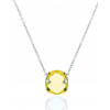 Chaine femme or 18 carat et citrine coussin