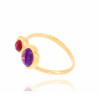 Bague or jaune 18 carats, améthyste et toumrline