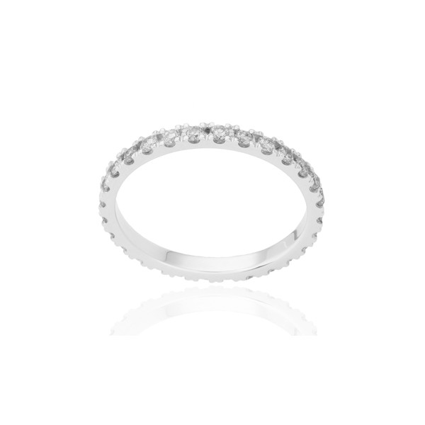 Bague alliance ATELIER P. en or blanc 18 carats et diamants tour complet 1,5 mm