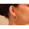 boucles d'oreilles femme créoles or jaune 18 carats de diamètre 27 mm
