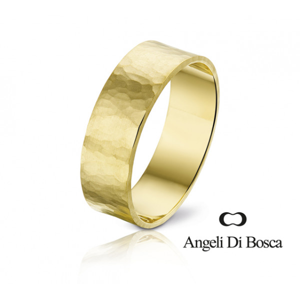 Bague alliance Angeli Di Bosca en or jaune 18 carats martelé