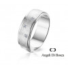 Bague alliance Angeli Di Bosca en or blanc 18 carats feuilleté 6,5 mm et diamants 0,03 carats