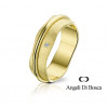 Bague alliance Angeli Di Bosca en or jaune 18 carats feuilleté 6,5 mm et diamants 0,01 carats