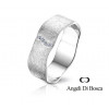 Bague alliance Angeli Di Bosca en or blanc 18 carats feuilleté 6,5 mm et diamants 0,035 carats