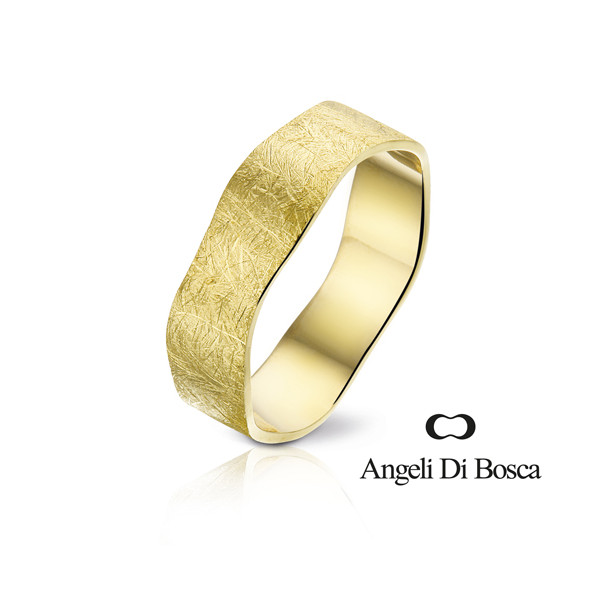 Bague alliance Angeli Di Bosca en or jaune 18 carats feuilleté 6,5 mm