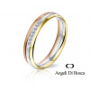 Bague alliance Angeli Di Bosca trois ors 
 18 carats et diamants - 4 mm