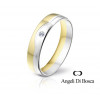 Bague alliance Angeli Di Bosca deux ors 18 carats et diamant - 4,5 mm