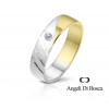 Bague alliance Angeli Di Bosca deux ors 18 carats et diamant - 5 mm