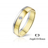 Bague alliance Angeli Di Bosca deux ors 18 carats et diamant 0,05 carat - 5 mm