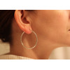 boucles d'oreilles femmes or blanc 18 carats créoles 40 mm