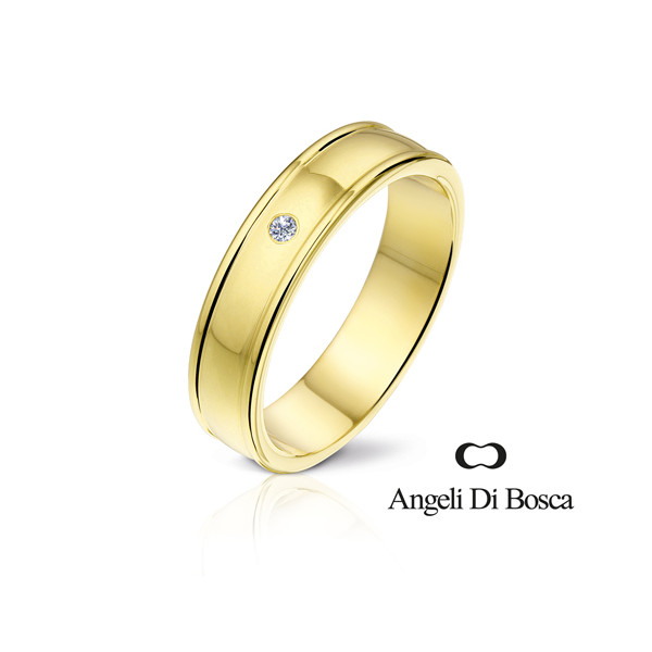 Bague alliance Angeli Di Bosca en or 18 carats et diamant - 4 ou 5 mm