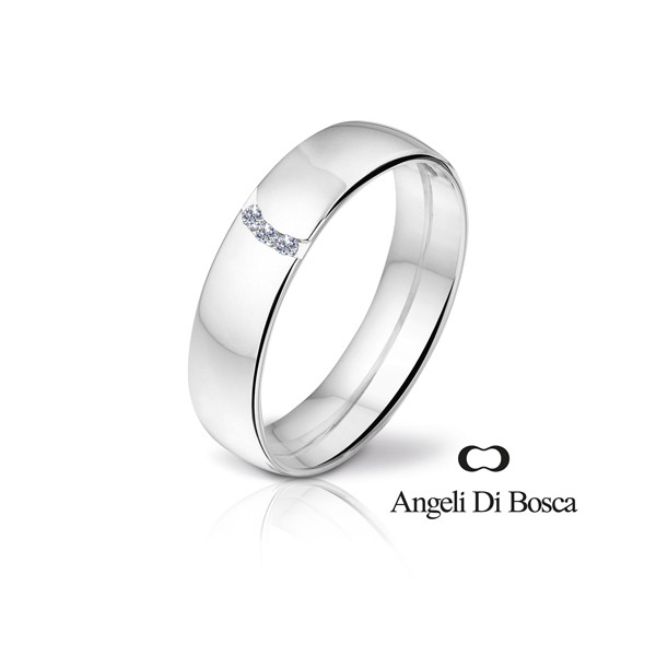 Bague alliance Angeli Di Bosca en or  18 carats et diamant 0,03 carat de diamètre 5 mm finition polie