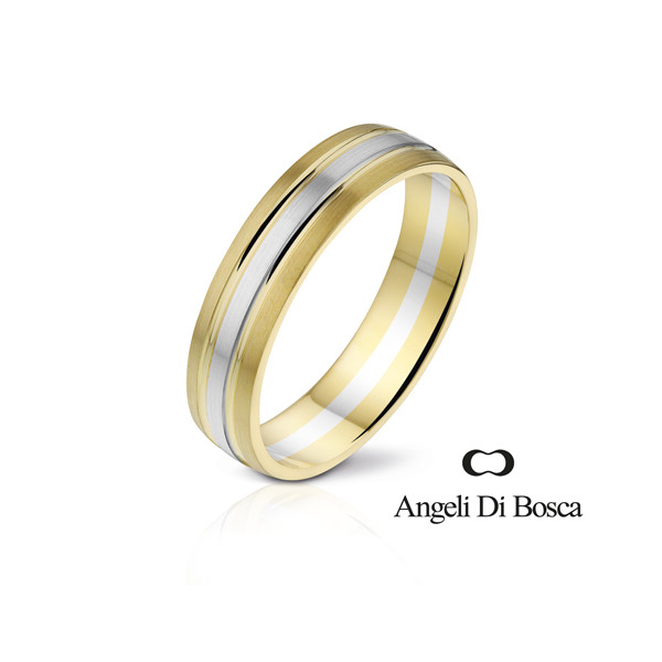 Bague alliance Angeli Di Bosca deux ors 18 carats - 5 mm