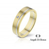 Bague alliance Angeli Di Bosca deux ors 18 carats et diamant 0,02 carat - 5 mm