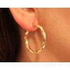 boucles d'oreilles torsadées en or jaune pour femmes
