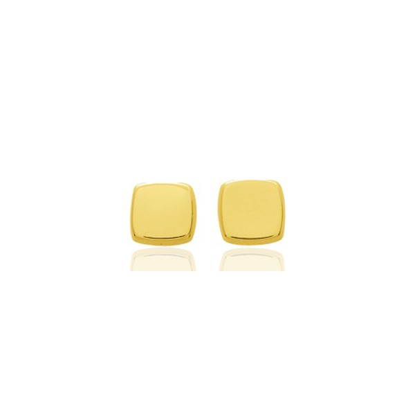 Boucles d'oreilles carrées 
 en or jaune 18 carats pour femme