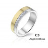 Bague alliance Angeli Di Bosca deux ors 18 carats et diamant 0,13 carat - 6 mm