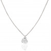 Collier "Filles en or" or blanc 18 carats et diamant 0,05 carat serti illusion cœur