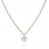 Collier "Filles en or" or rose 18 carats et diamant 0,05 carat serti illusion losange