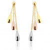 Boucles d'oreilles trois ors 18 carats pour femme "pendants"