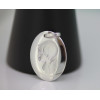 médaille ange en or blanc 18 carats ovale