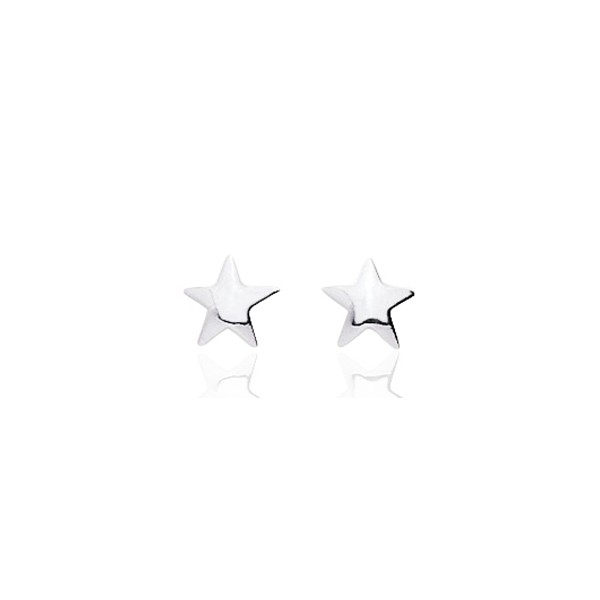 Boucles d'oreilles en or blanc 18 carats étoiles pour filles