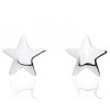 Boucles d'oreilles en or blanc 18 carats étoiles pour filles