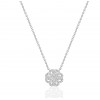 Chaine de cou en or blanc 18 carats et pendentif or blanc et diamant 0,25 carat "arabesque"